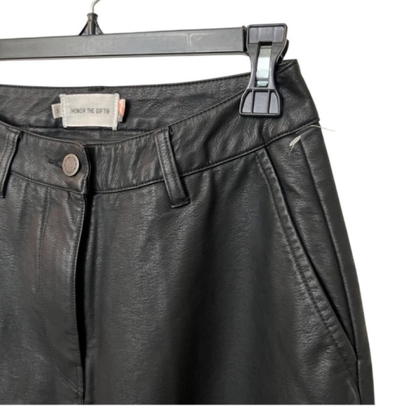 Honor The Gift Pants Size Small Faux Leather Zipper Wide Leg - Picture 5 of 11